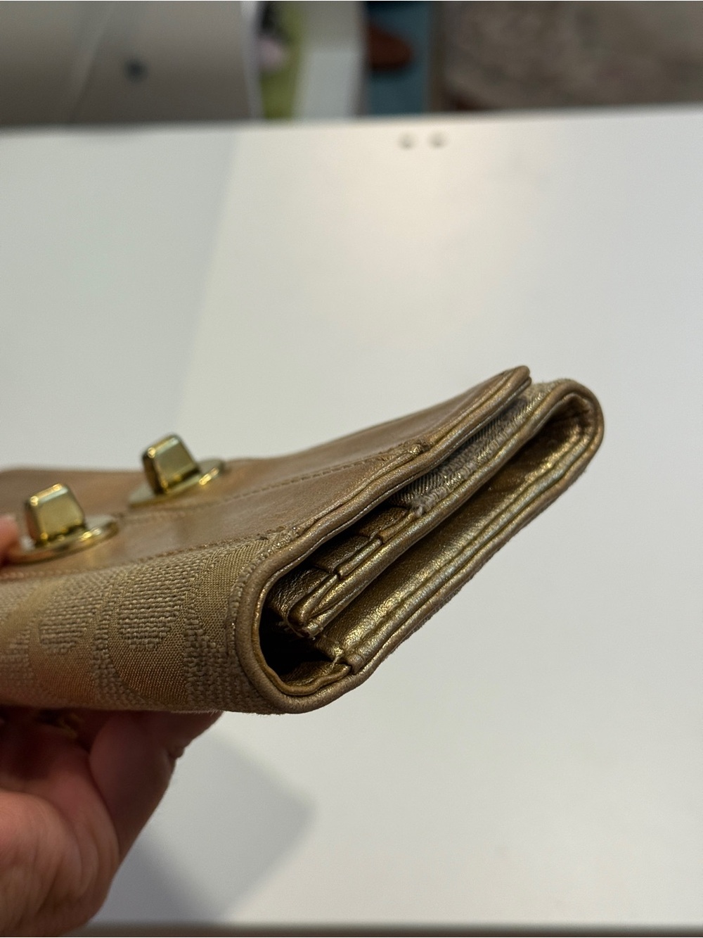 Coach Gold Metallic Wallet - Picture 5 of 6